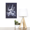 Blue White Waratahs Woodblock Painting 25x35cms No 24 - Artista Style