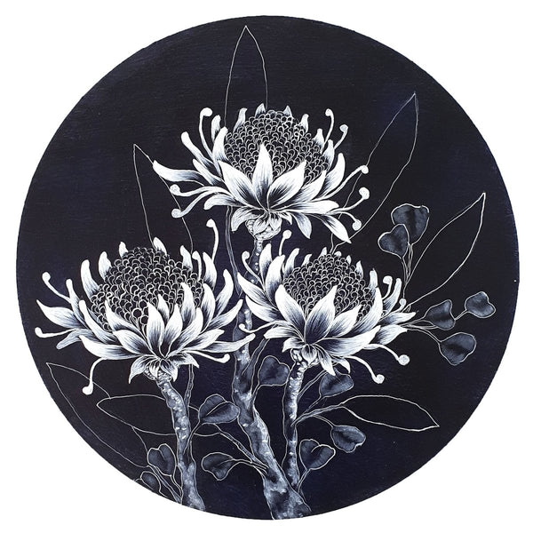Porthole Painting of Australian wildflowers No 7 - Artista Style
