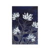 Australian wildflowers Dark Blue White woodblock painting Original one of a kind Australian Art - Artista Style