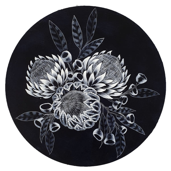 Australian wildflowers Porthole Painting No 4 - Artista Style