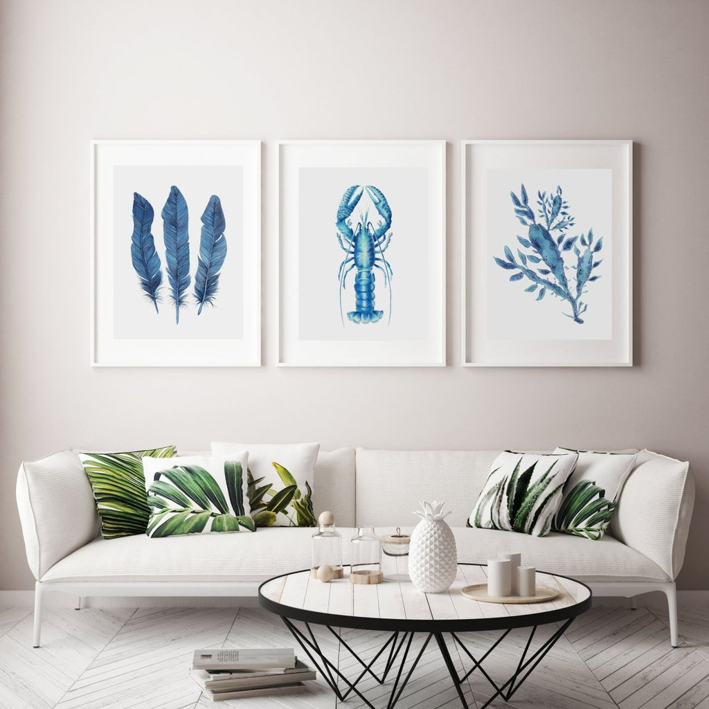 Blue Seaweed Art Print - Artista Style