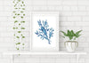 Blue Seaweed Art Print of an Original Watercolour Painting Coastal Art Ocean Decor - Artista Style