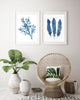 Blue Seaweed Art Print of an Original Watercolour Painting Coastal Art Ocean Decor - Artista Style