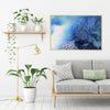 Blue turquoise and white painting inspired by organic forms and the ocean. 60 x 90 cms original Australian Art. Artista Style