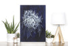 Blue White Waratah Woodblock Painting 25x35cms No 26 - Artista Style