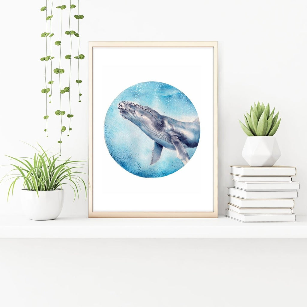 Humpback Whale Watercolour Art Print No 1 - Artista Style