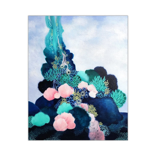 Imaginarium No.3 Grey Navy Turquoise Pink Painting 60 x 75 cms - Artista Style