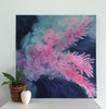Large Abstract Painting Turquoise Magenta Indigo 91 x91cms 36x36 inches 'Octopods' - Artista Style