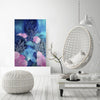 Navy Blue Aqua and Pink painting inspired by organic forms of Ocean Reefs. 'Riot II' 60 x 90 cms - Artista Style