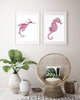 Pink Seahorse Art Print - Artista Style