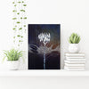 Protea Woodblock Painting Blue White 25x35cms No 15 - Artista Style