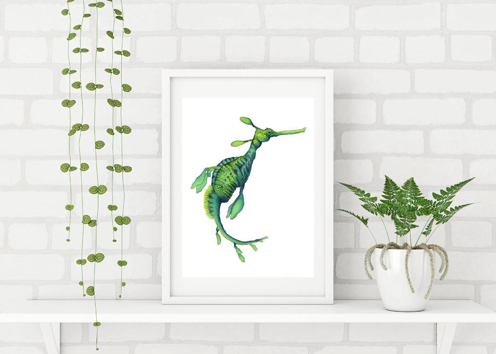 SET OF 2 ART PRINTS WEEDY SEADRAGONS - Artista Style