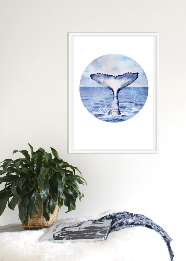 SET OF 3 WHALE TAIL ART PRINTS - Artista Style