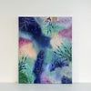Small Abstract Painting 40 x50 cms 16x20 inches Indigo Blue Peach Mint Berry 'Underwater Garden' - Artista Style